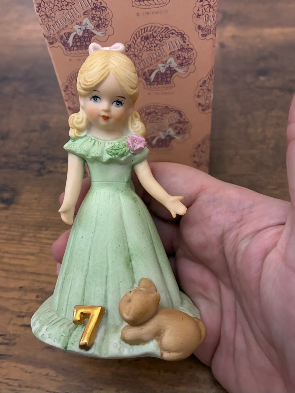 Enesco Growing Up Birthday Girls Year Seven Seventh Birthday Figurine